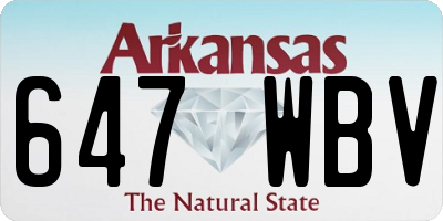 AR license plate 647WBV