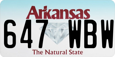 AR license plate 647WBW