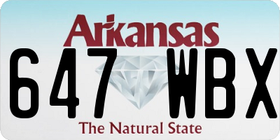 AR license plate 647WBX