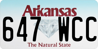 AR license plate 647WCC