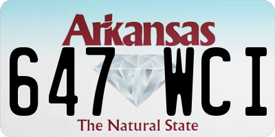 AR license plate 647WCI