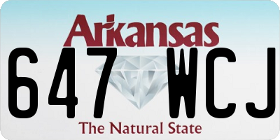 AR license plate 647WCJ