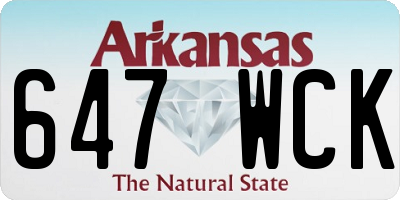 AR license plate 647WCK