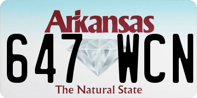 AR license plate 647WCN