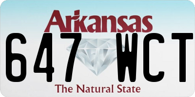 AR license plate 647WCT