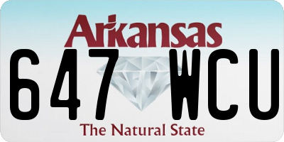 AR license plate 647WCU