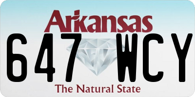 AR license plate 647WCY