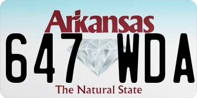 AR license plate 647WDA