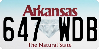 AR license plate 647WDB