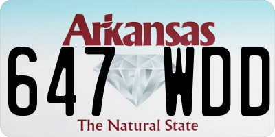 AR license plate 647WDD
