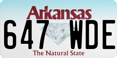 AR license plate 647WDE