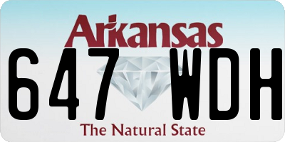 AR license plate 647WDH