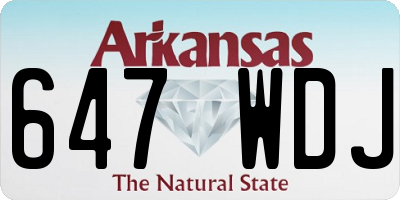 AR license plate 647WDJ