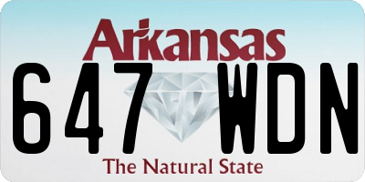 AR license plate 647WDN