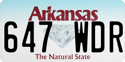 AR license plate 647WDR