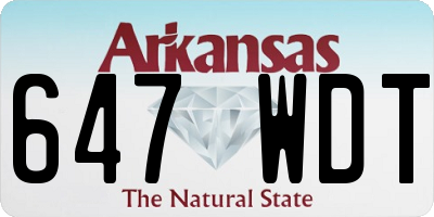 AR license plate 647WDT