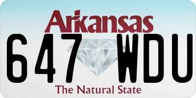 AR license plate 647WDU