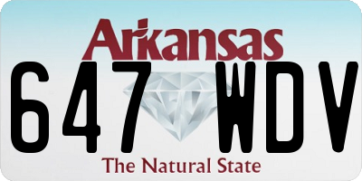 AR license plate 647WDV
