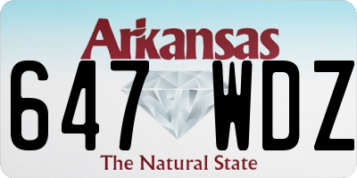 AR license plate 647WDZ