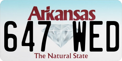 AR license plate 647WED