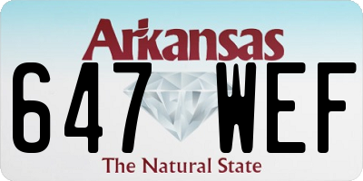 AR license plate 647WEF