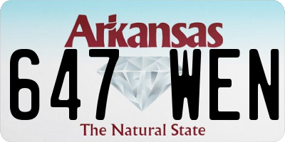 AR license plate 647WEN