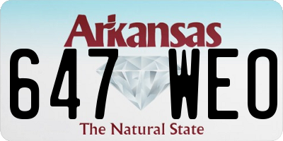 AR license plate 647WEO