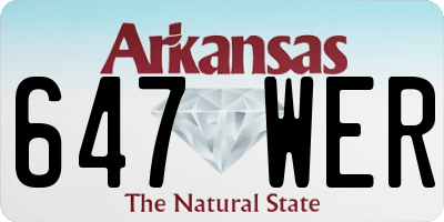 AR license plate 647WER