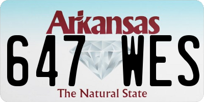 AR license plate 647WES