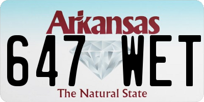 AR license plate 647WET