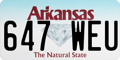 AR license plate 647WEU