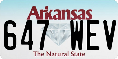 AR license plate 647WEV