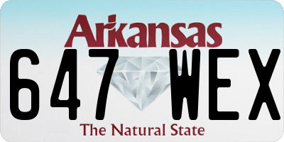 AR license plate 647WEX