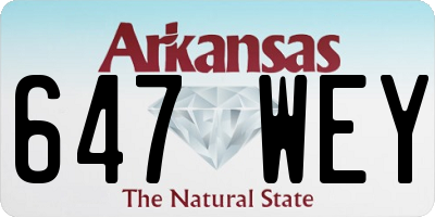 AR license plate 647WEY