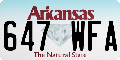 AR license plate 647WFA