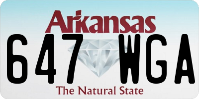 AR license plate 647WGA