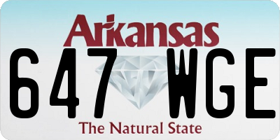 AR license plate 647WGE