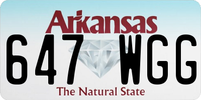 AR license plate 647WGG