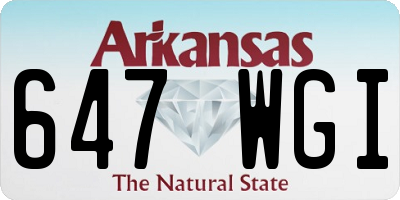 AR license plate 647WGI