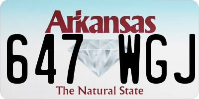 AR license plate 647WGJ