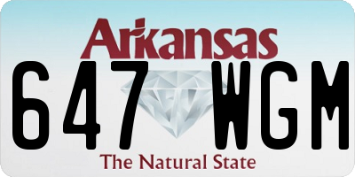 AR license plate 647WGM