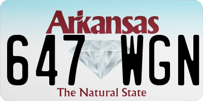AR license plate 647WGN