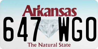 AR license plate 647WGO