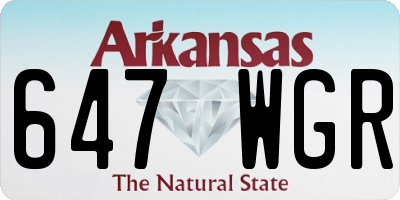 AR license plate 647WGR