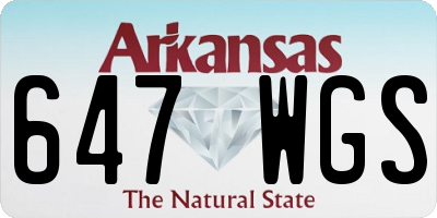 AR license plate 647WGS