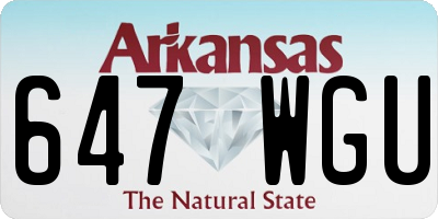 AR license plate 647WGU