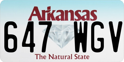 AR license plate 647WGV
