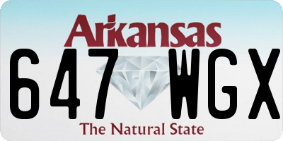 AR license plate 647WGX