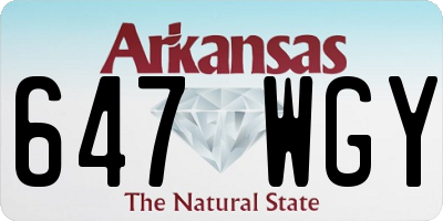 AR license plate 647WGY