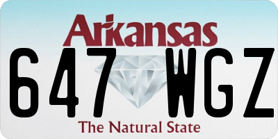 AR license plate 647WGZ